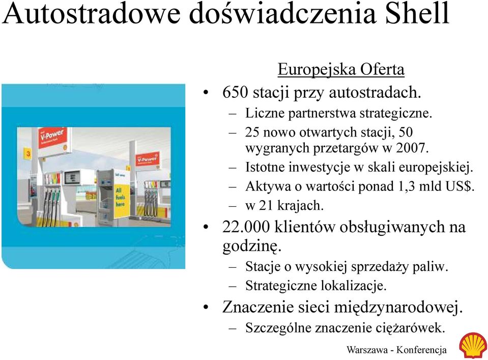Istotne inwestycje w skali europejskiej. Aktywa o wartości ponad 1,3 mld US$. w 21 krajach. 22.