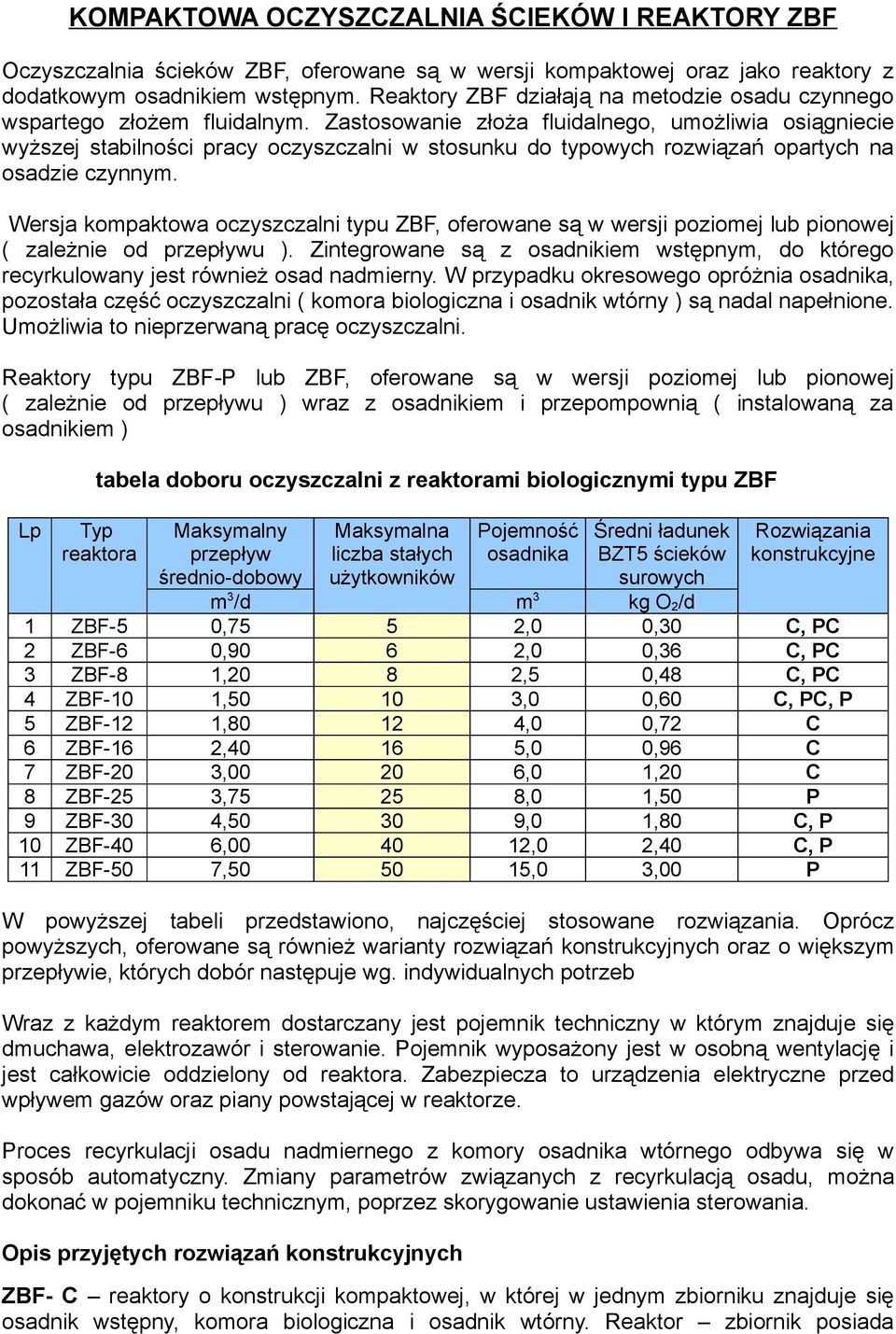 Zastosowanie złoża fluidalnego, umożliwia osiągniecie wyższej stabilności pracy oczyszczalni w stosunku do typowych rozwiązań opartych na osadzie czynnym.