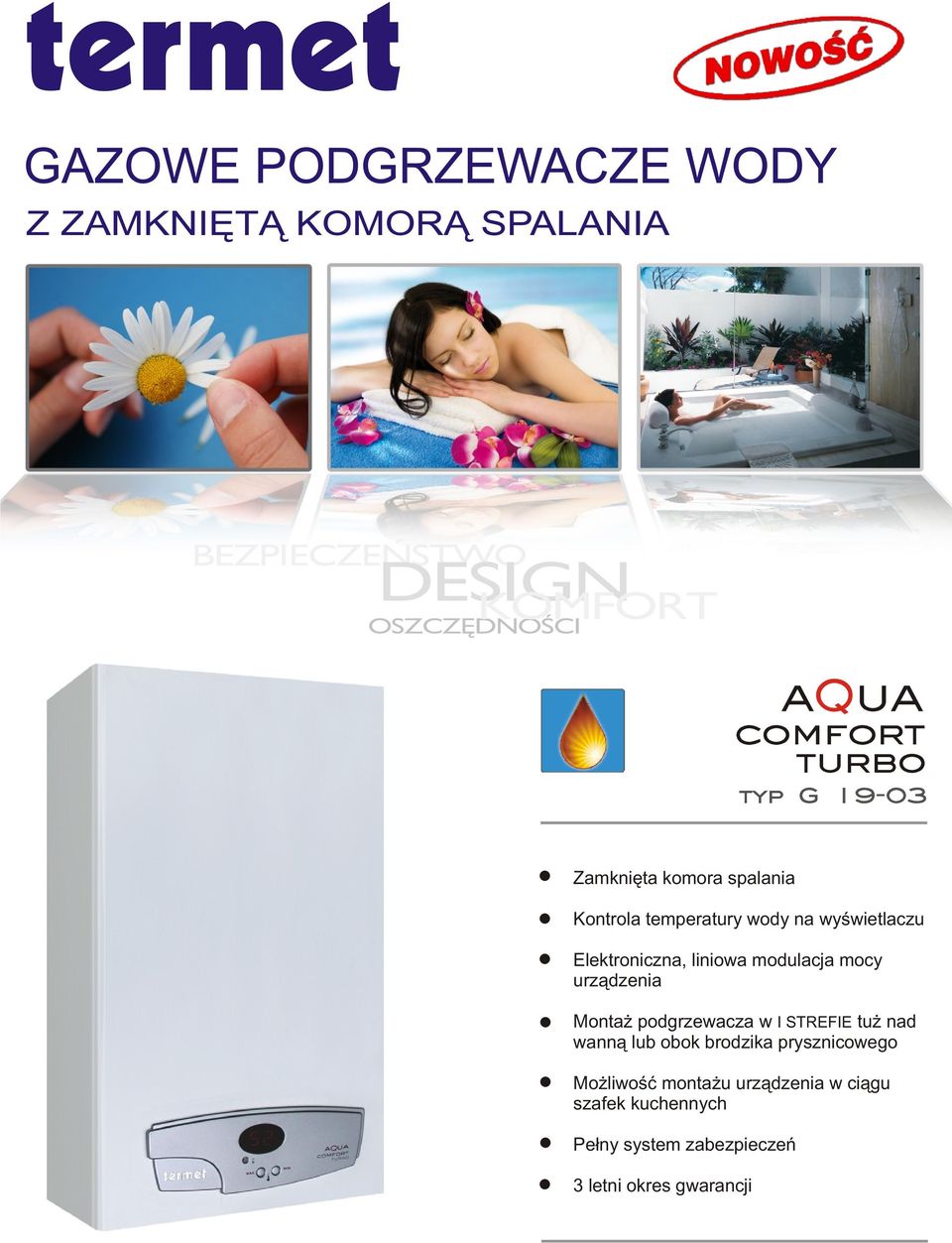 podgrzewacza w I STREFIE tu nad wann¹ lub obok brodzika prysznicowego Mo
