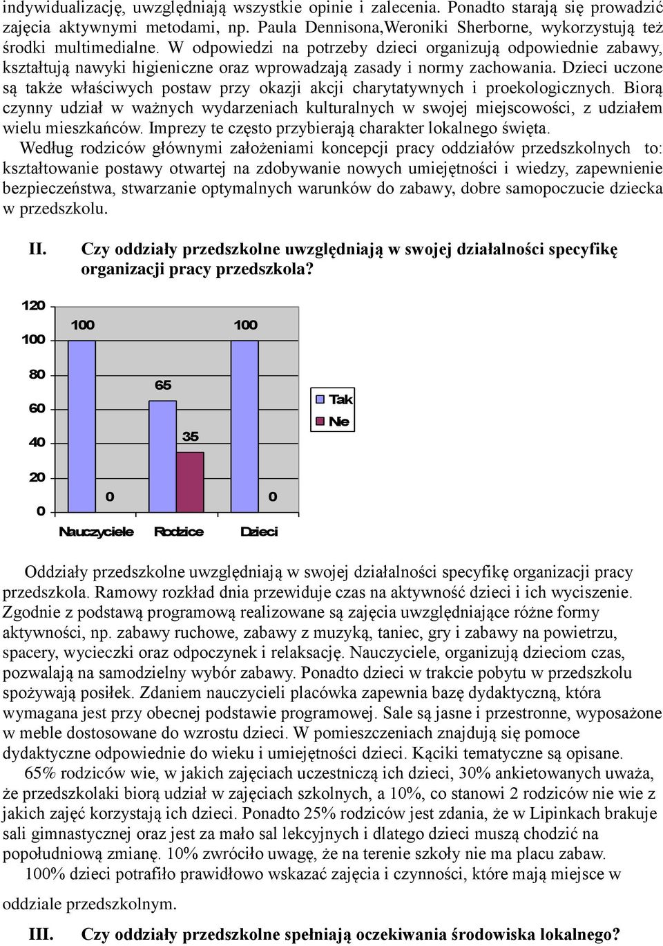 Dzieci uczone są także właściwych postaw przy okazji akcji charytatywnych i proekologicznych.