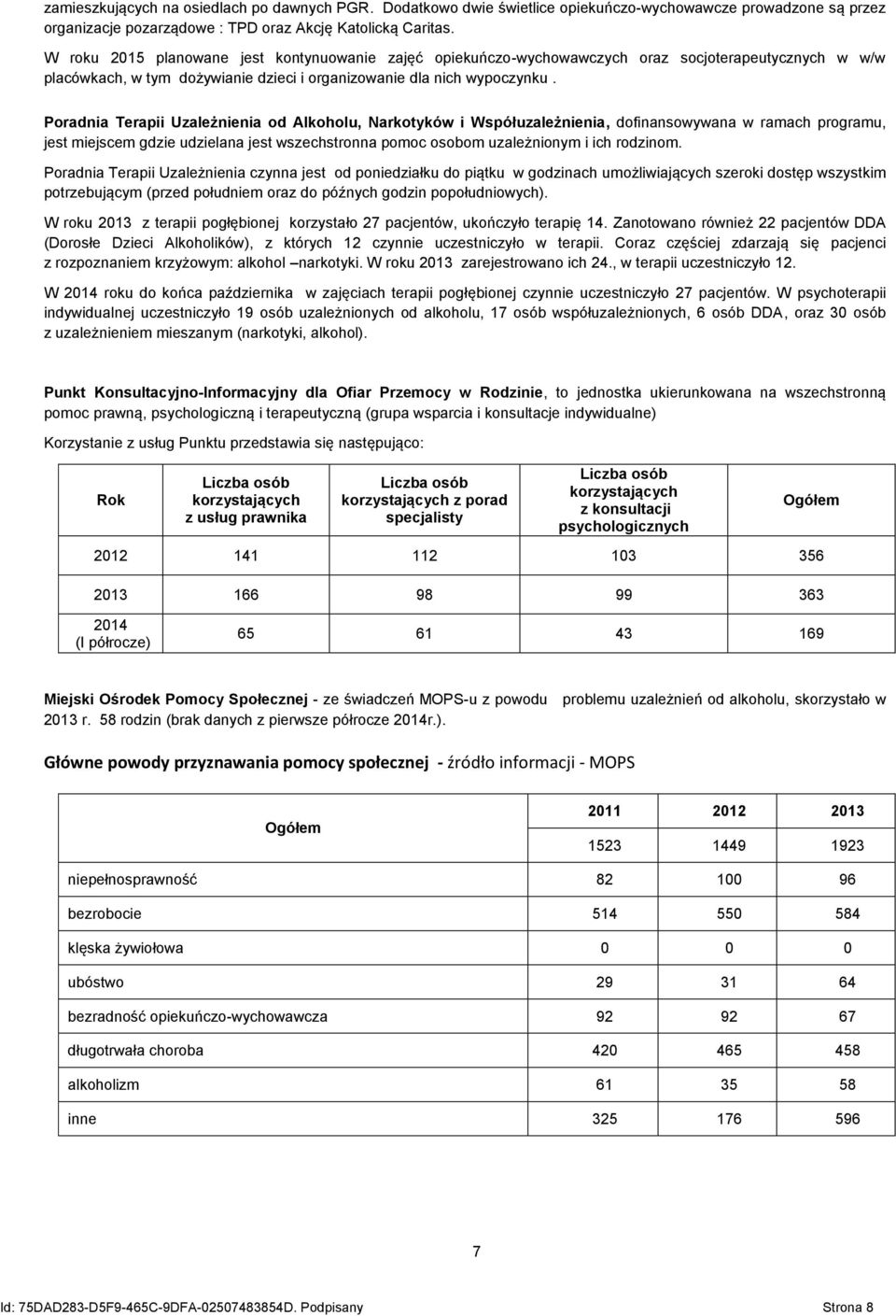 Poradnia Terapii Uzależnienia od Alkoholu, Narkotyków i Współuzależnienia, dofinansowywana w ramach programu, jest miejscem gdzie udzielana jest wszechstronna pomoc osobom uzależnionym i ich rodzinom.