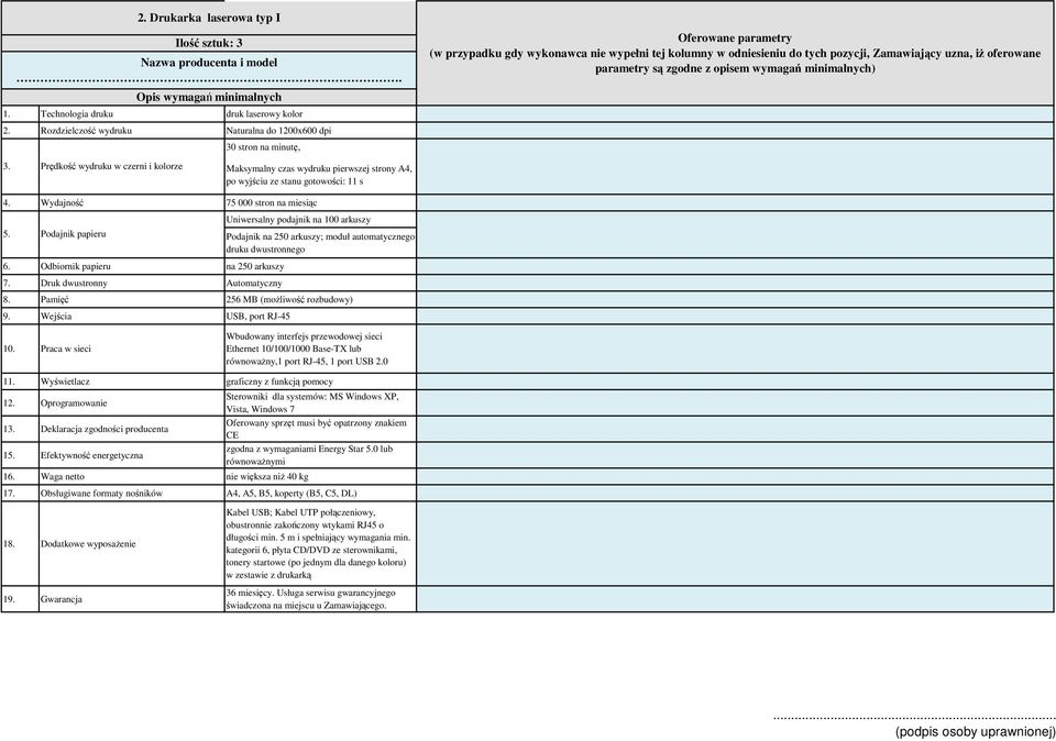 Podajnik papieru Uniwersalny podajnik na 100 arkuszy Podajnik na 250 arkuszy; moduł automatycznego druku dwustronnego 6. Odbiornik papieru na 250 arkuszy 7. Druk dwustronny Automatyczny 8.