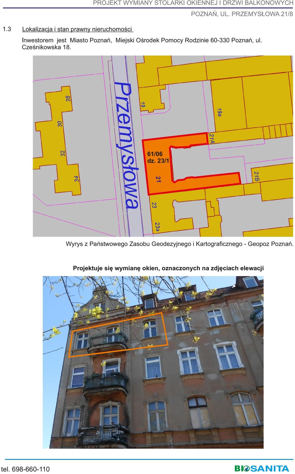 dz 23/1 21 Wyrys z Państwowego Zasobu Geodezyjnego i Kartograficznego -
