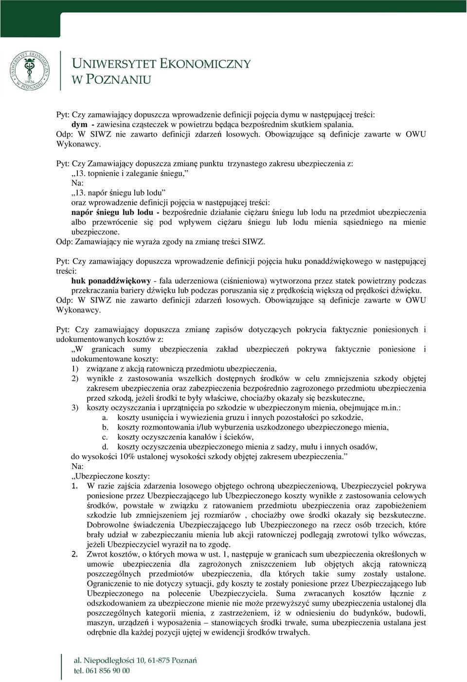 topnienie i zaleganie śniegu, Na: 13.