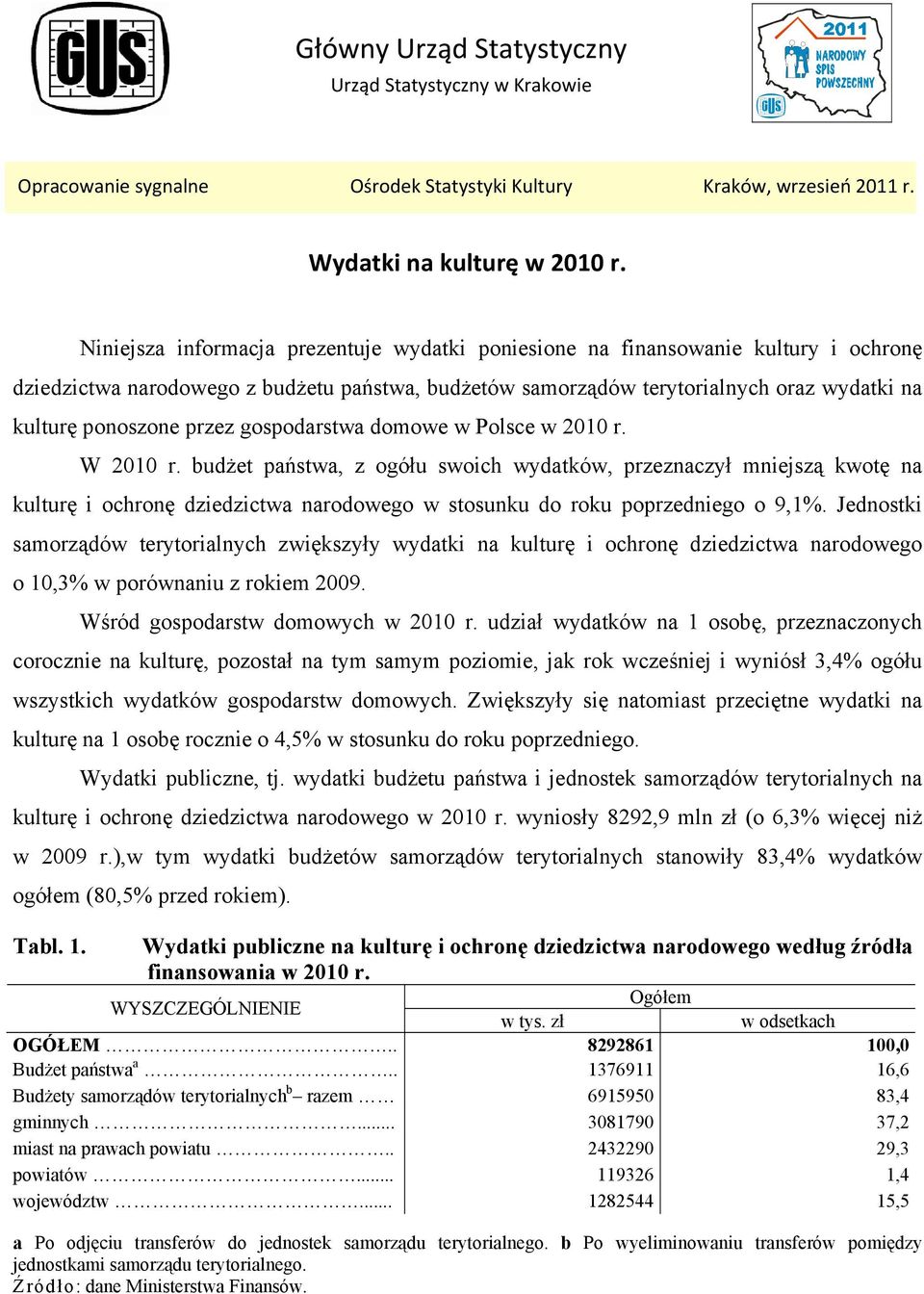 przez gospodarstwa domowe w Polsce w 2010 r. W 2010 r.