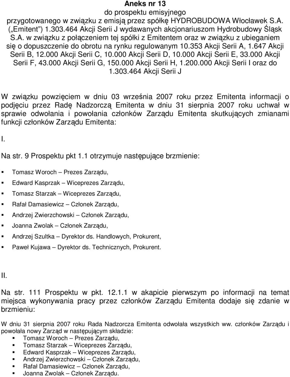 000 Akcji Serii I oraz do 1.303.