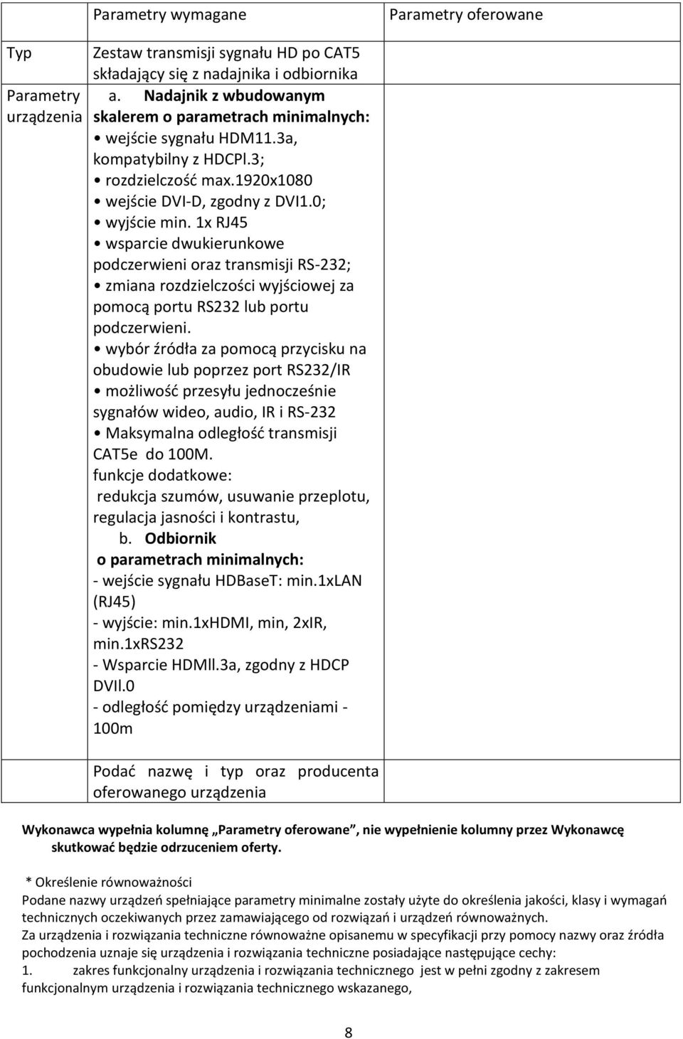 1x RJ45 wsparcie dwukierunkowe podczerwieni oraz transmisji RS-232; zmiana rozdzielczości wyjściowej za pomocą portu RS232 lub portu podczerwieni.