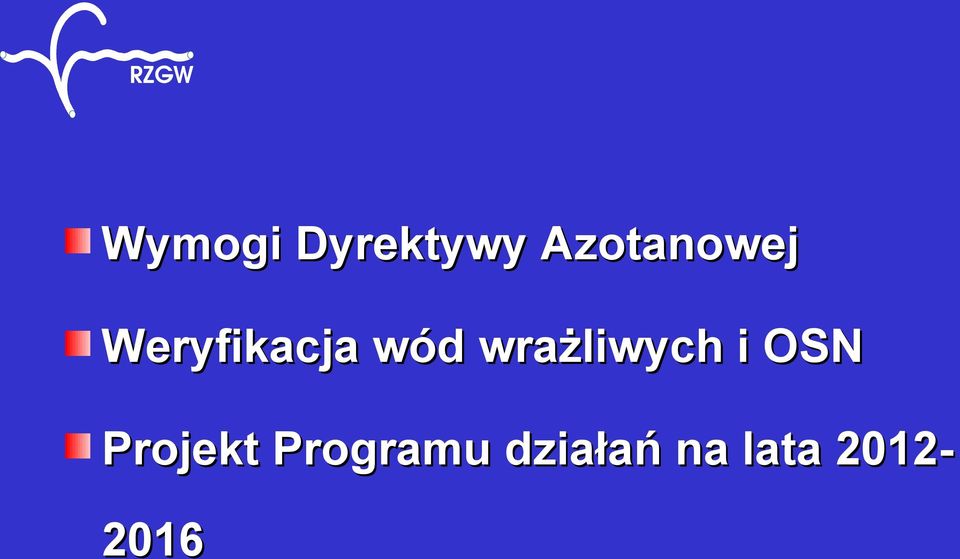 wód wrażliwych i OSN