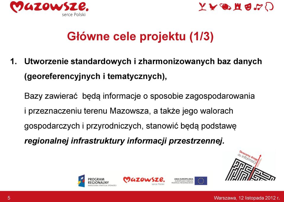 tematycznych), Bazy zawierać będą informacje o sposobie zagospodarowania i