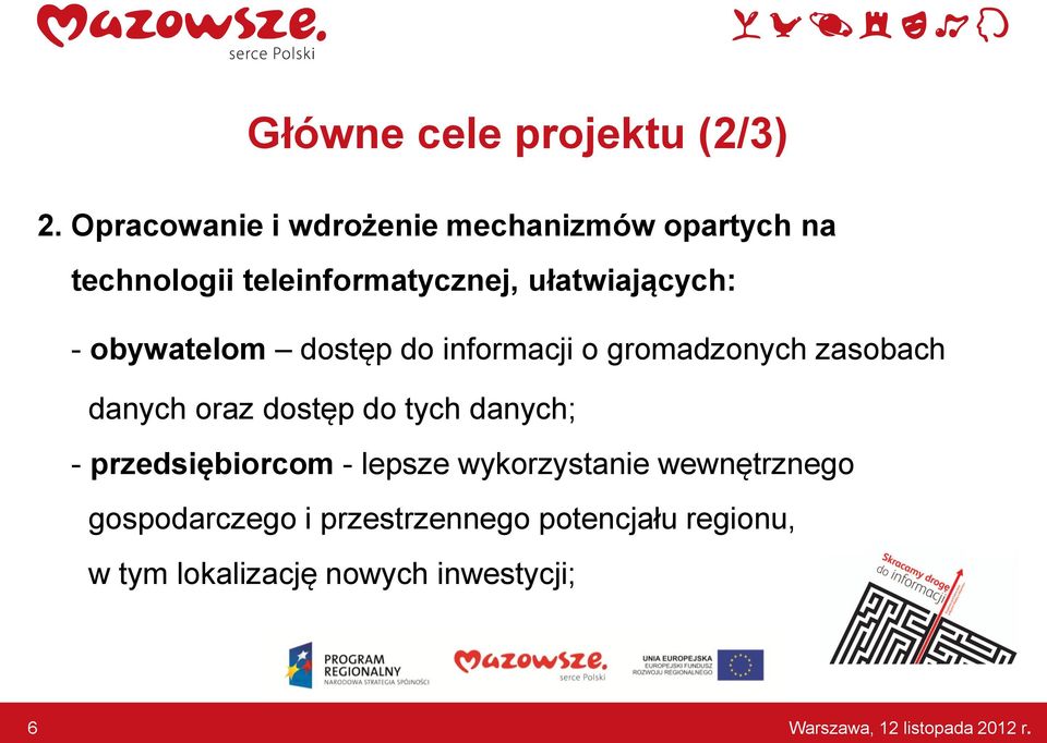 ułatwiających: - obywatelom dostęp do informacji o gromadzonych zasobach danych oraz