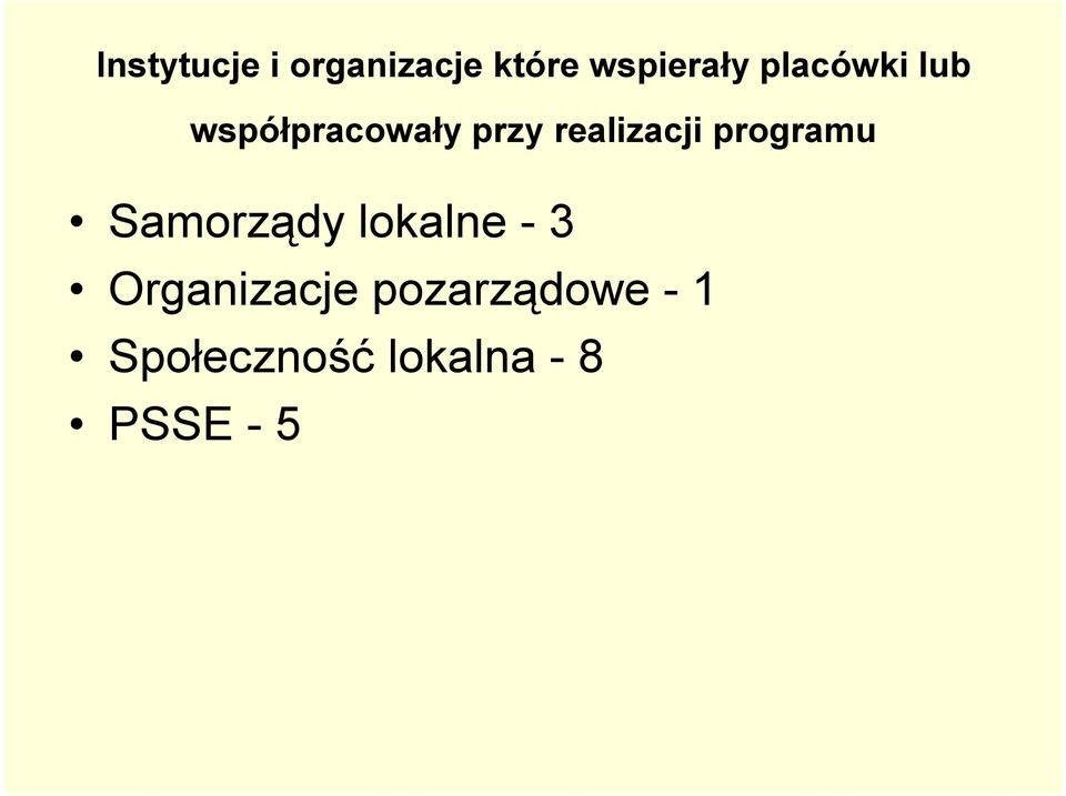 programu Samorządy lokalne - 3 Organizacje