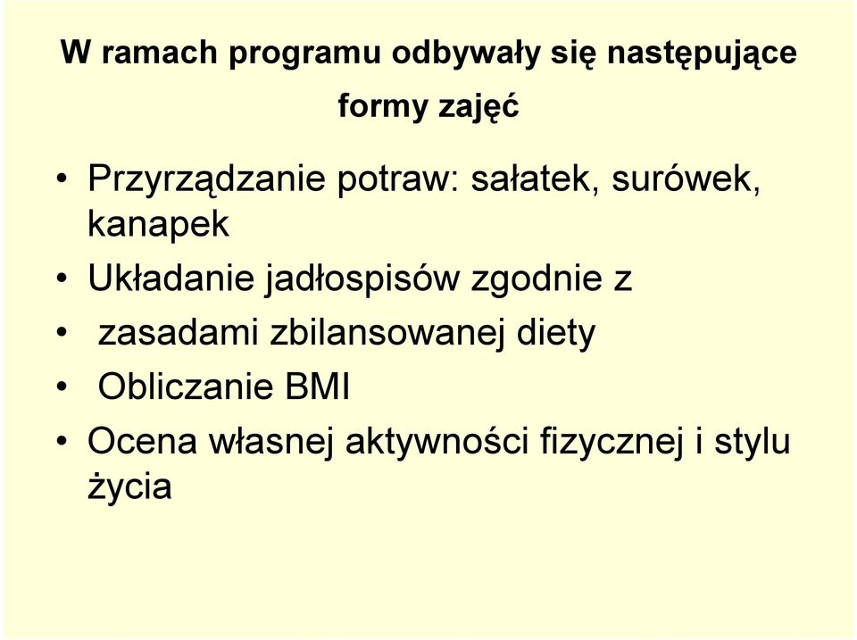 Układanie jadłospisów zgodnie z zasadami zbilansowanej