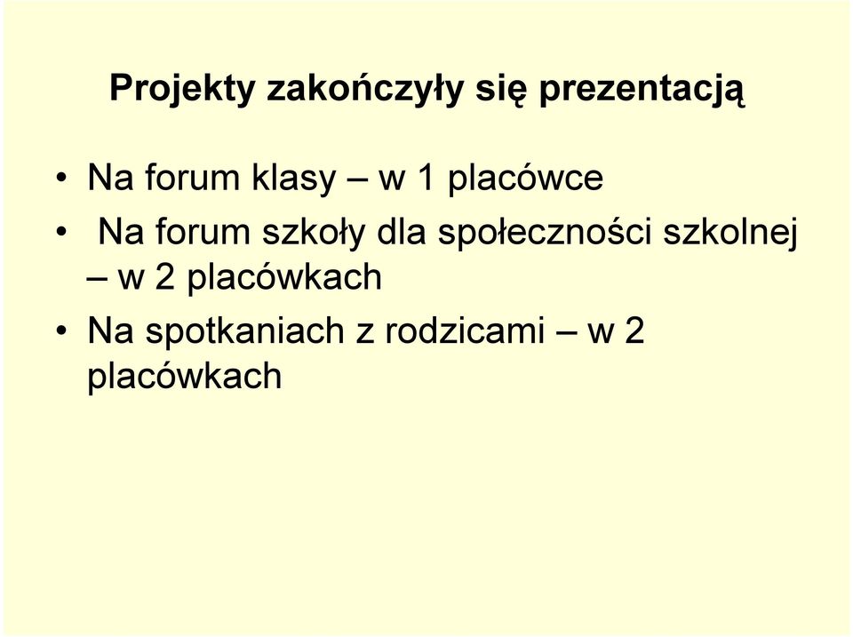 dla społeczności szkolnej w 2 placówkach