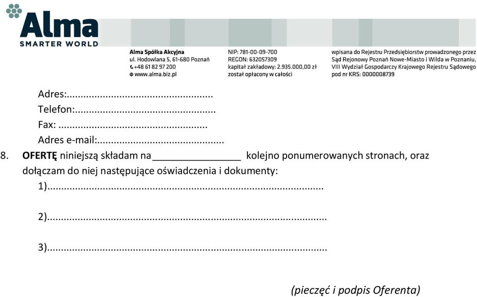 stronach, oraz dołączam do niej następujące