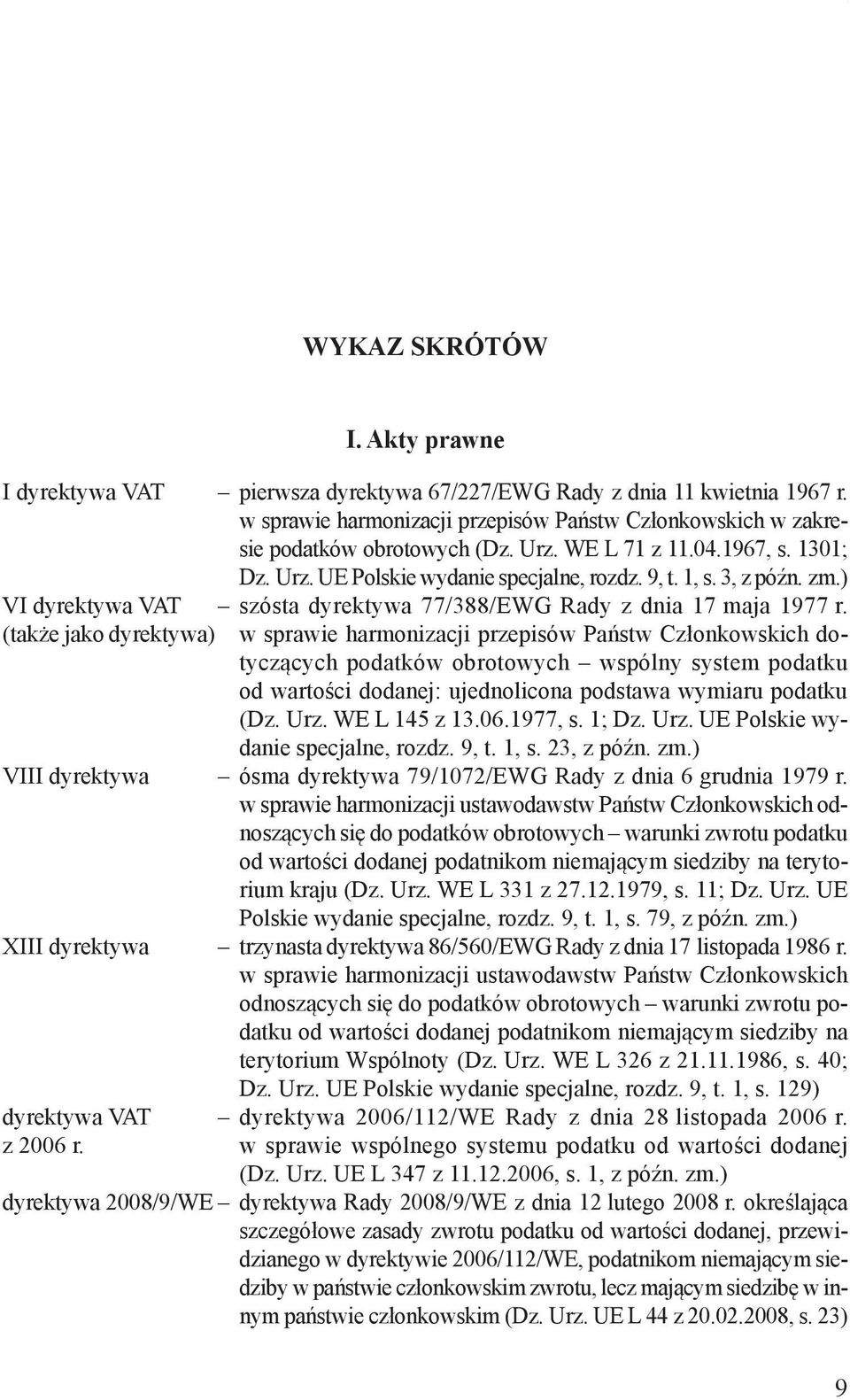 ) VI dyrektywa VAT szósta dyrektywa 77/388/EWG Rady z dnia 17 maja 1977 r.