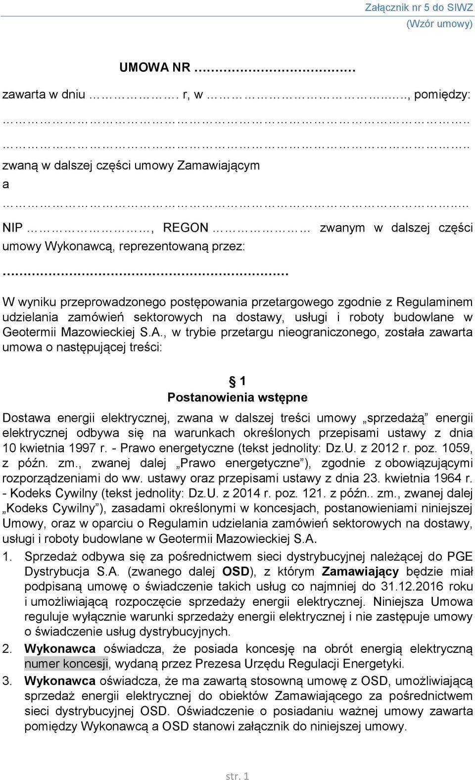 usługi i roboty budowlane w Geotermii Mazowieckiej S.A.