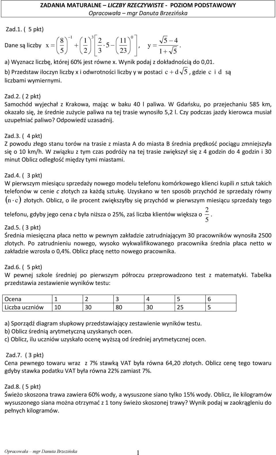 585 km, okazało się, że średnie zużycie paliwa na tej trasie wynosiło 5,2 l Czy podczas jazdy kierowca musiał uzupełniać paliwo?