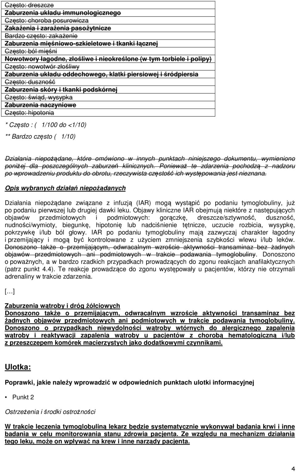 skóry i tkanki podskórnej Często: świąd, wysypka Zaburzenia naczyniowe Często: hipotonia * Często : ( 1/100 do <1/10) ** Bardzo często ( 1/10) Działania niepożądane, które omówiono w innych punktach