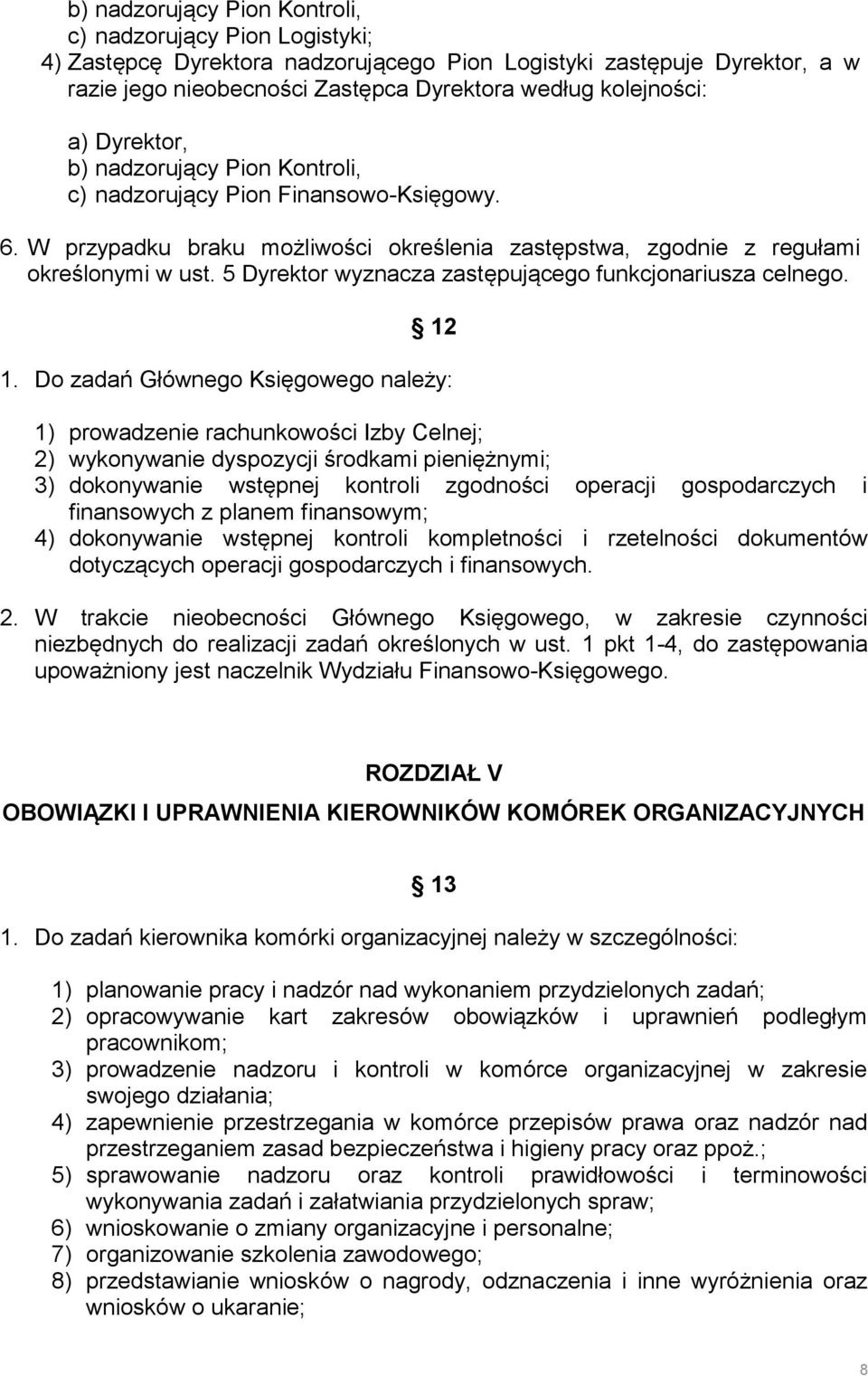 5 Dyrektor wyznacza zastępującego funkcjonariusza celnego. 12 1.