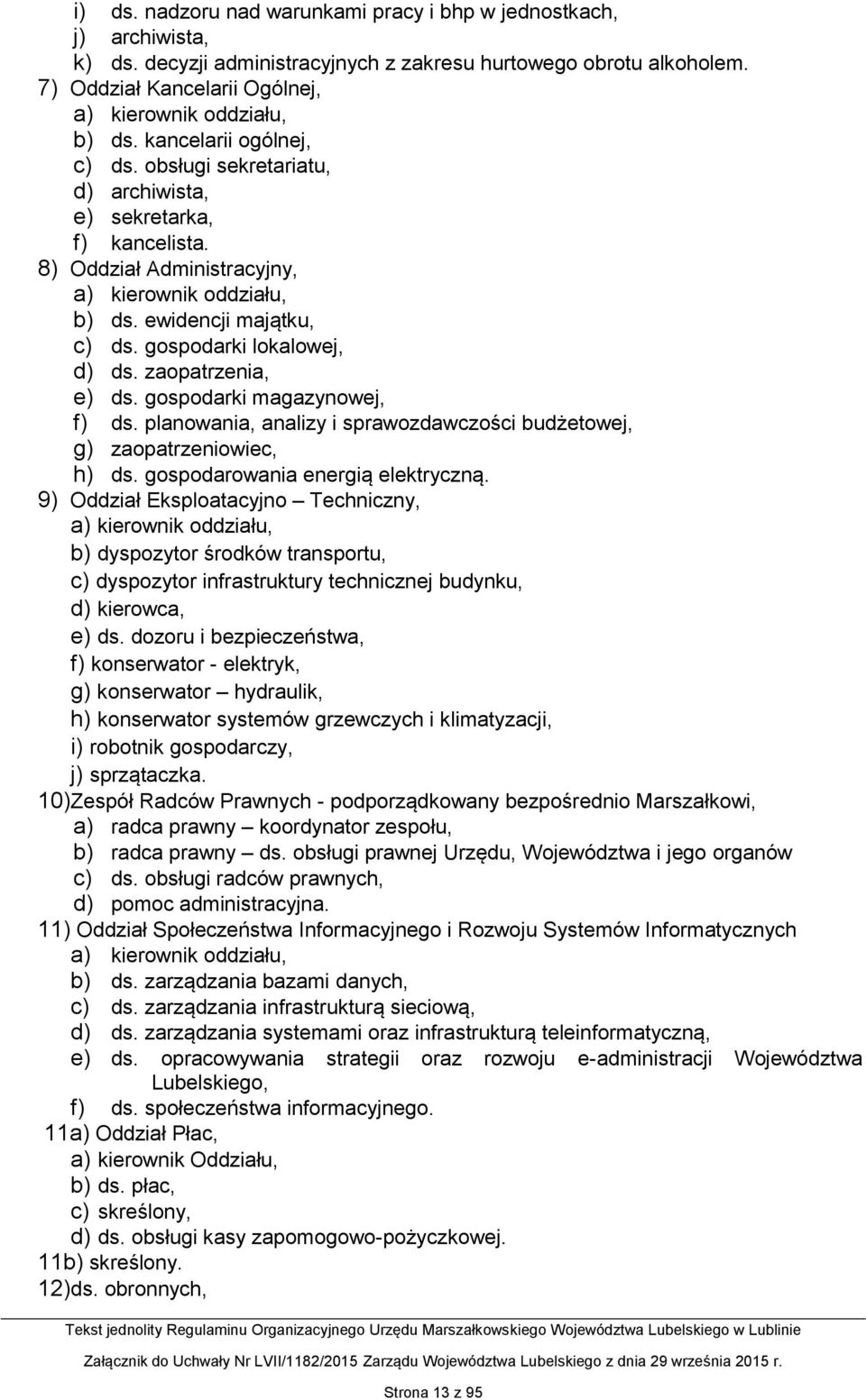 zaopatrzenia, e) ds. gospodarki magazynowej, f) ds. planowania, analizy i sprawozdawczości budżetowej, g) zaopatrzeniowiec, h) ds. gospodarowania energią elektryczną.