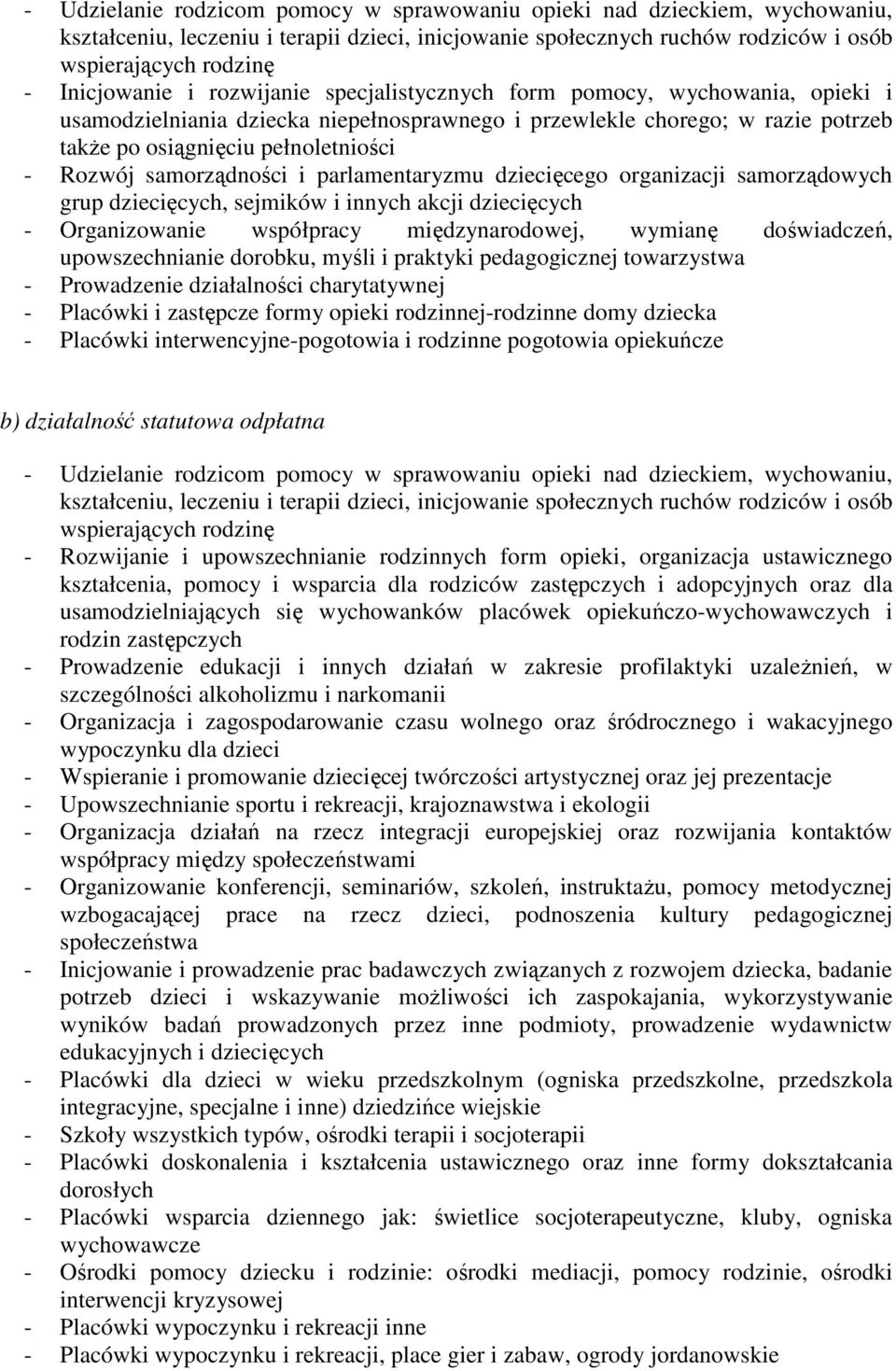 samorządności i parlamentaryzmu dziecięcego organizacji samorządowych grup dziecięcych, sejmików i innych akcji dziecięcych - Organizowanie współpracy międzynarodowej, wymianę doświadczeń,