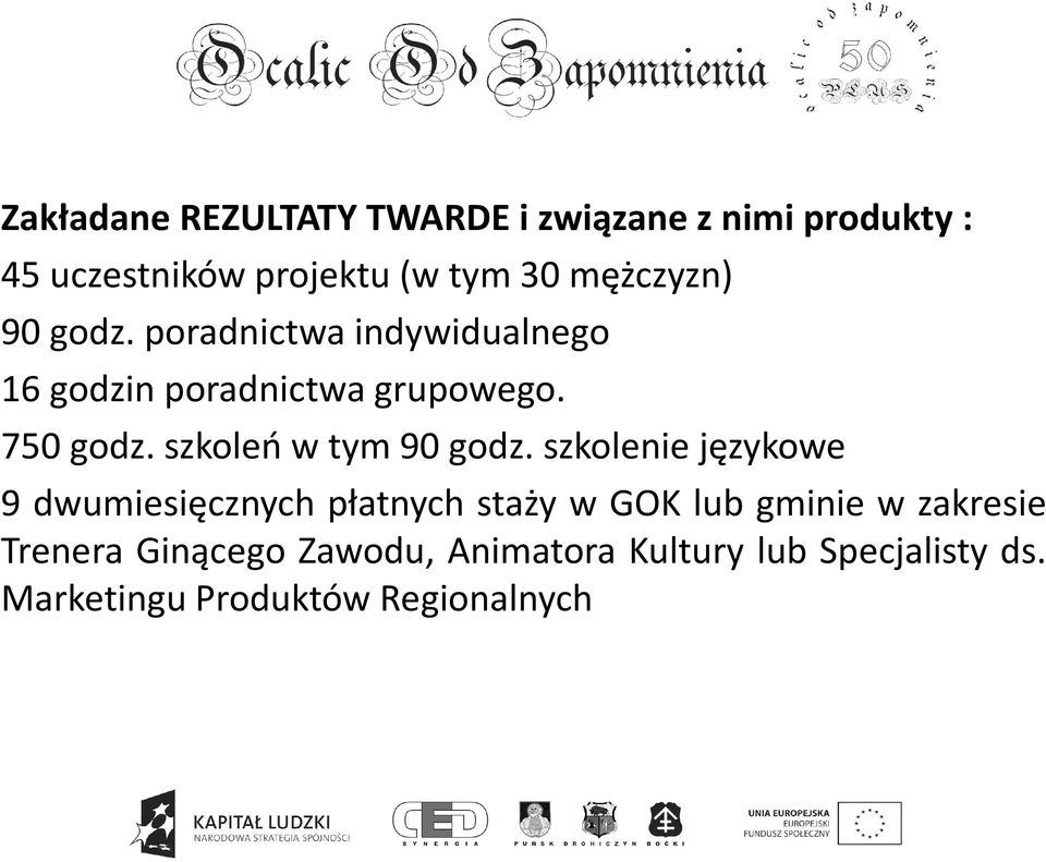 szkoleń w tym 90 godz.