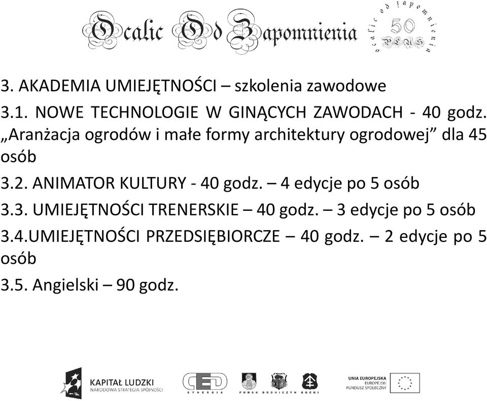 Aranżacja ogrodów i małe formy architektury ogrodowej dla 45 osób 3.2.