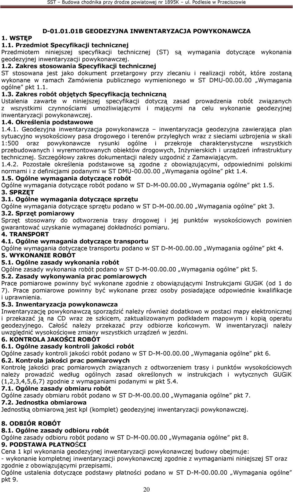 DMU-00.00.00 Wymagania ogólne pkt 1.1. 1.3.