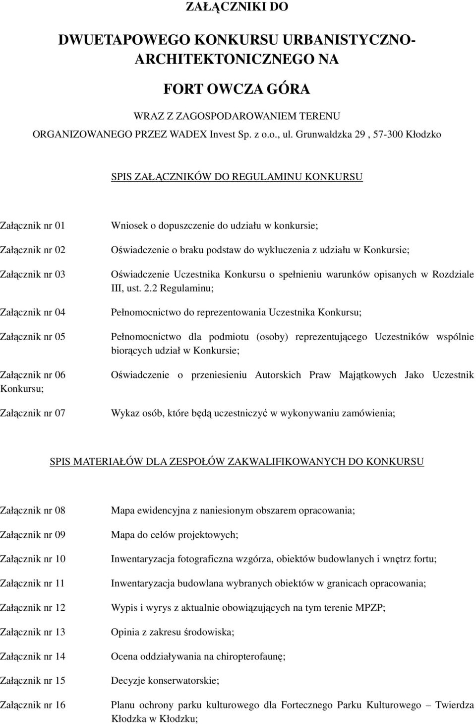 Wniosek o dopuszczenie do udziału w konkursie; Oświadczenie o braku podstaw do wykluczenia z udziału w Konkursie; Oświadczenie Uczestnika Konkursu o spełnieniu warunków opisanych w Rozdziale III, ust.