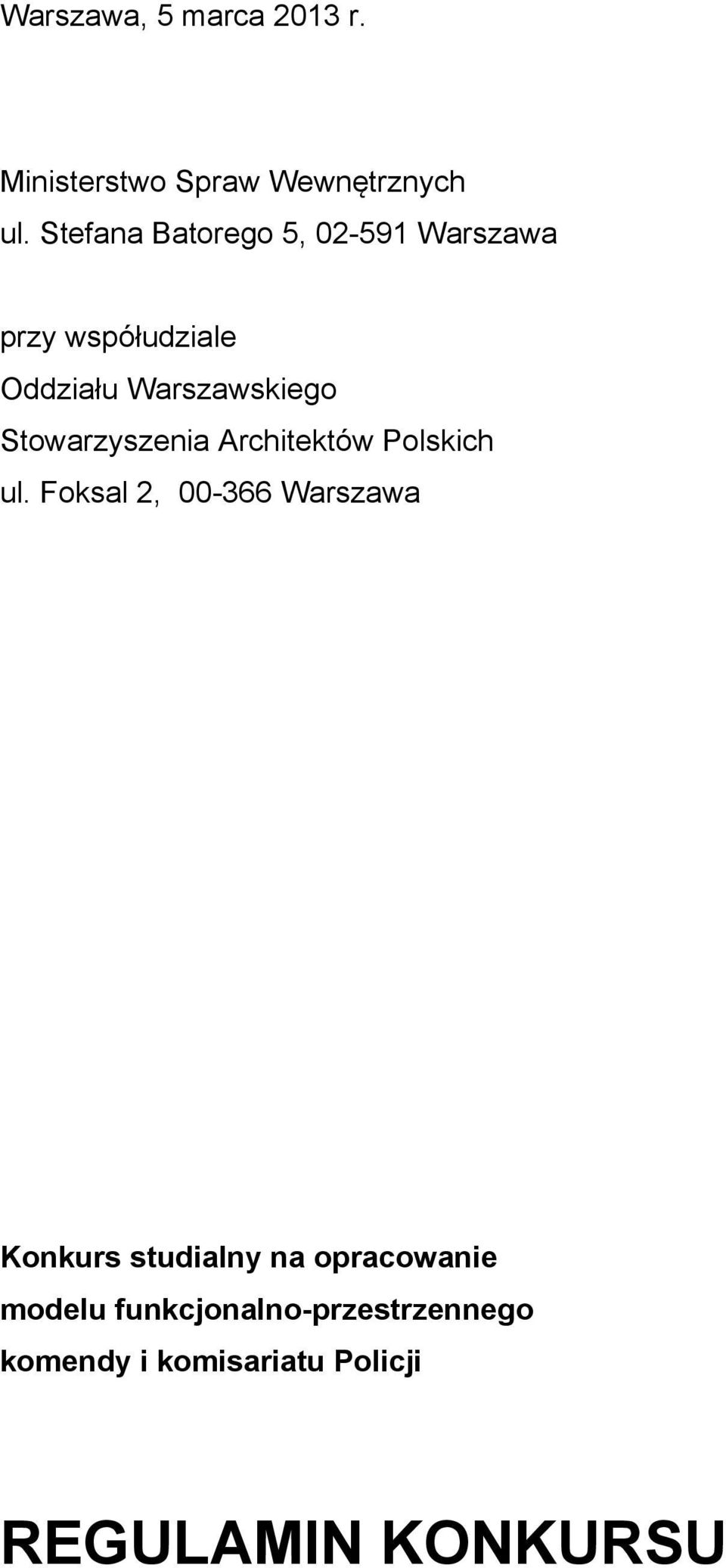 Stowarzyszenia Architektów Polskich ul.