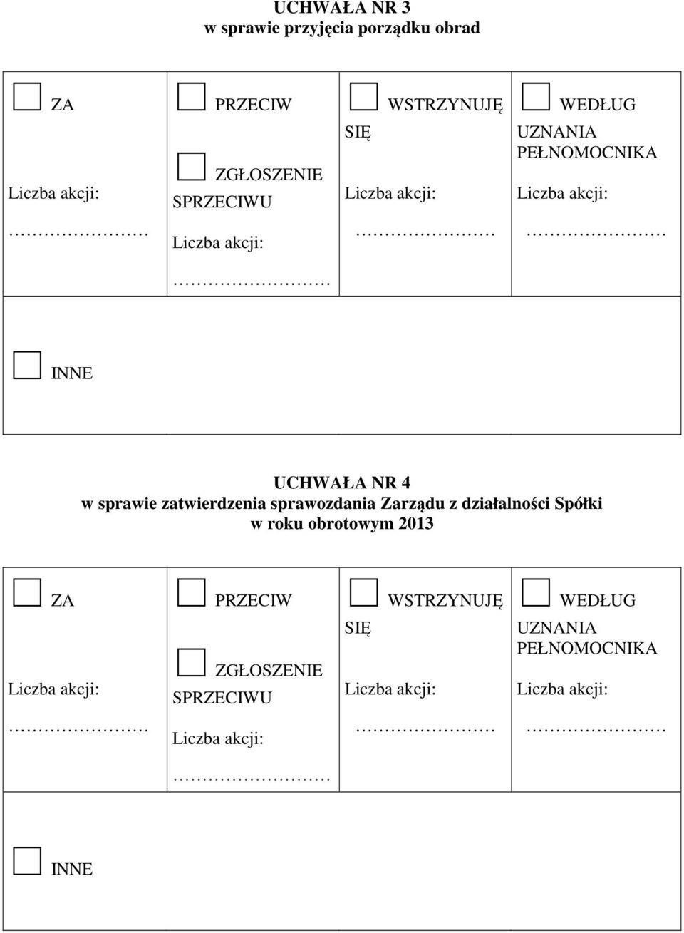 zatwierdzenia sprawozdania Zarządu z