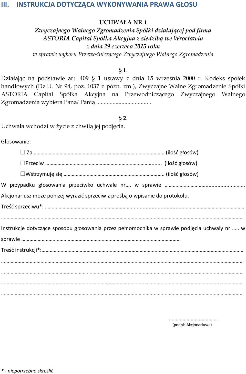 Kodeks spółek handlowych (Dz.U. Nr 94, poz. 1037 z późn. zm.