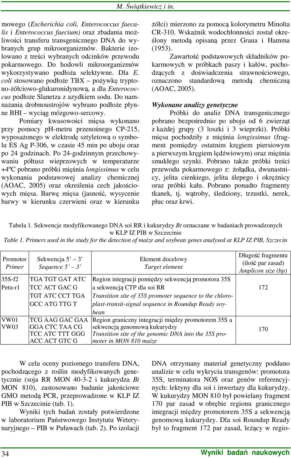 coli stosowano podłoże TBX pożywkę tryptono-żółciowo-glukuronidynową, a dla Enterococcus podłoże Slanetza z azydkiem sodu.
