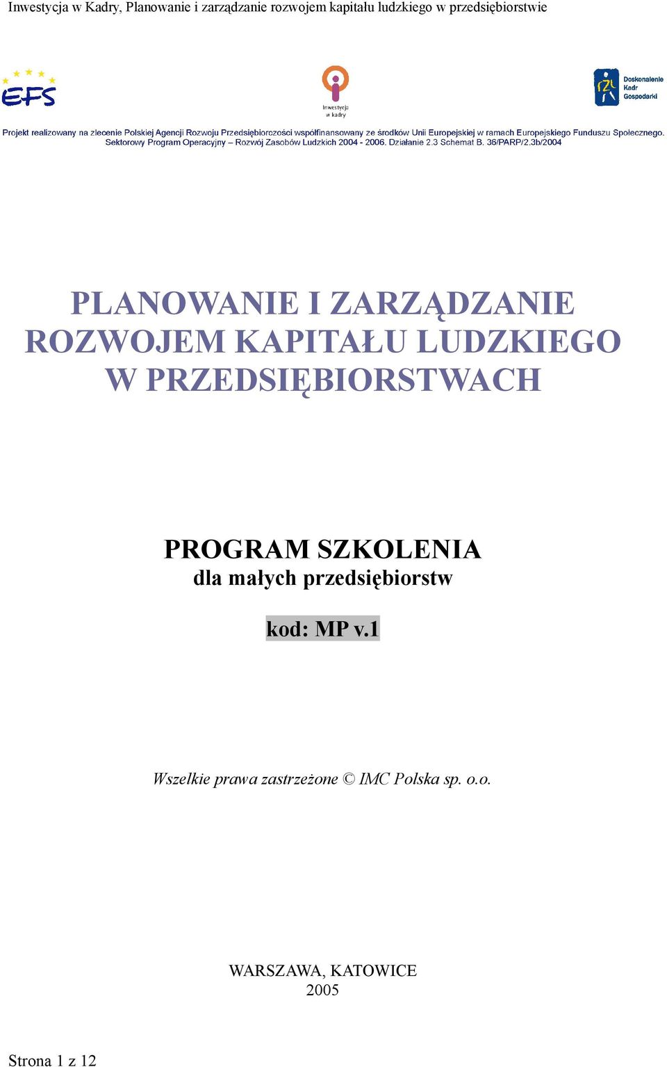 przedsiębiorstw kod: MP v.