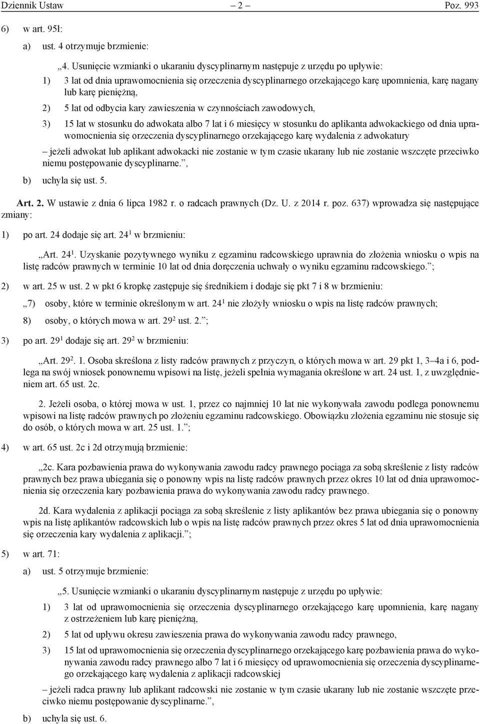 pieniężną, 2) 5 lat od odbycia kary zawieszenia w czynnościach zawodowych, 3) 15 lat w stosunku do adwokata albo 7 lat i 6 miesięcy w stosunku do aplikanta adwokackiego od dnia uprawomocnienia się