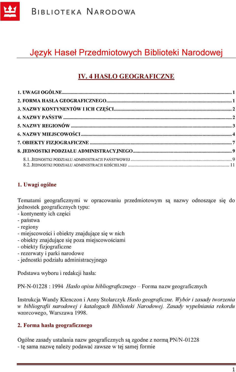 JEDNOSTKI PODZIAŁU ADMINISTRACJI KOŚCIELNEJ... 11 1.