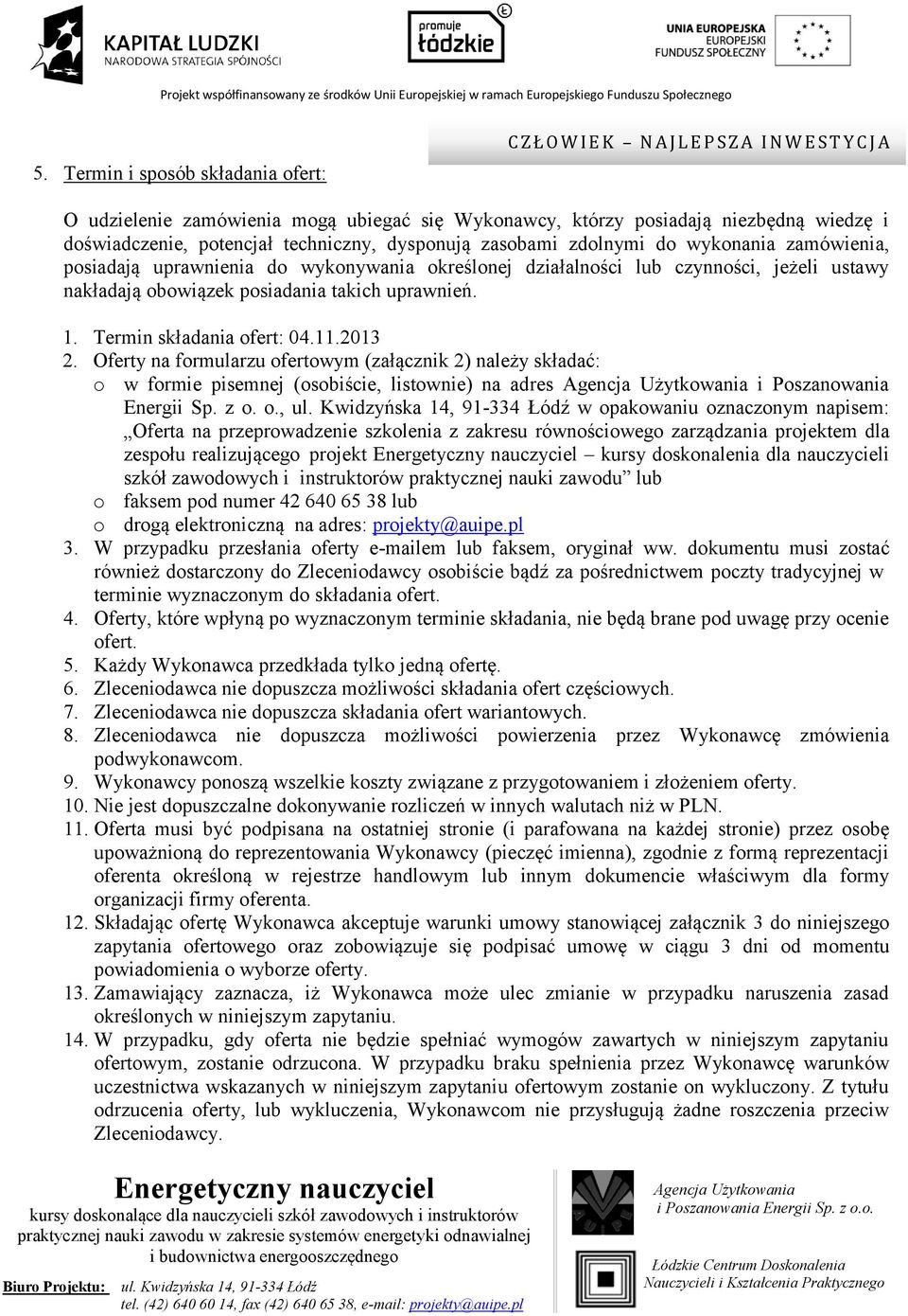 2013 2. Oferty na formularzu of