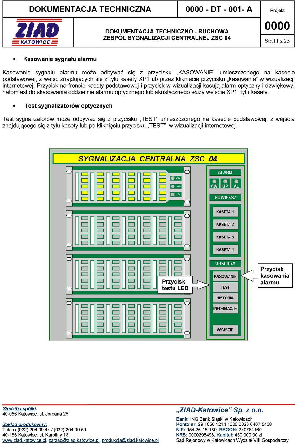 przycisku kasowanie w wizualizacji internetowej.