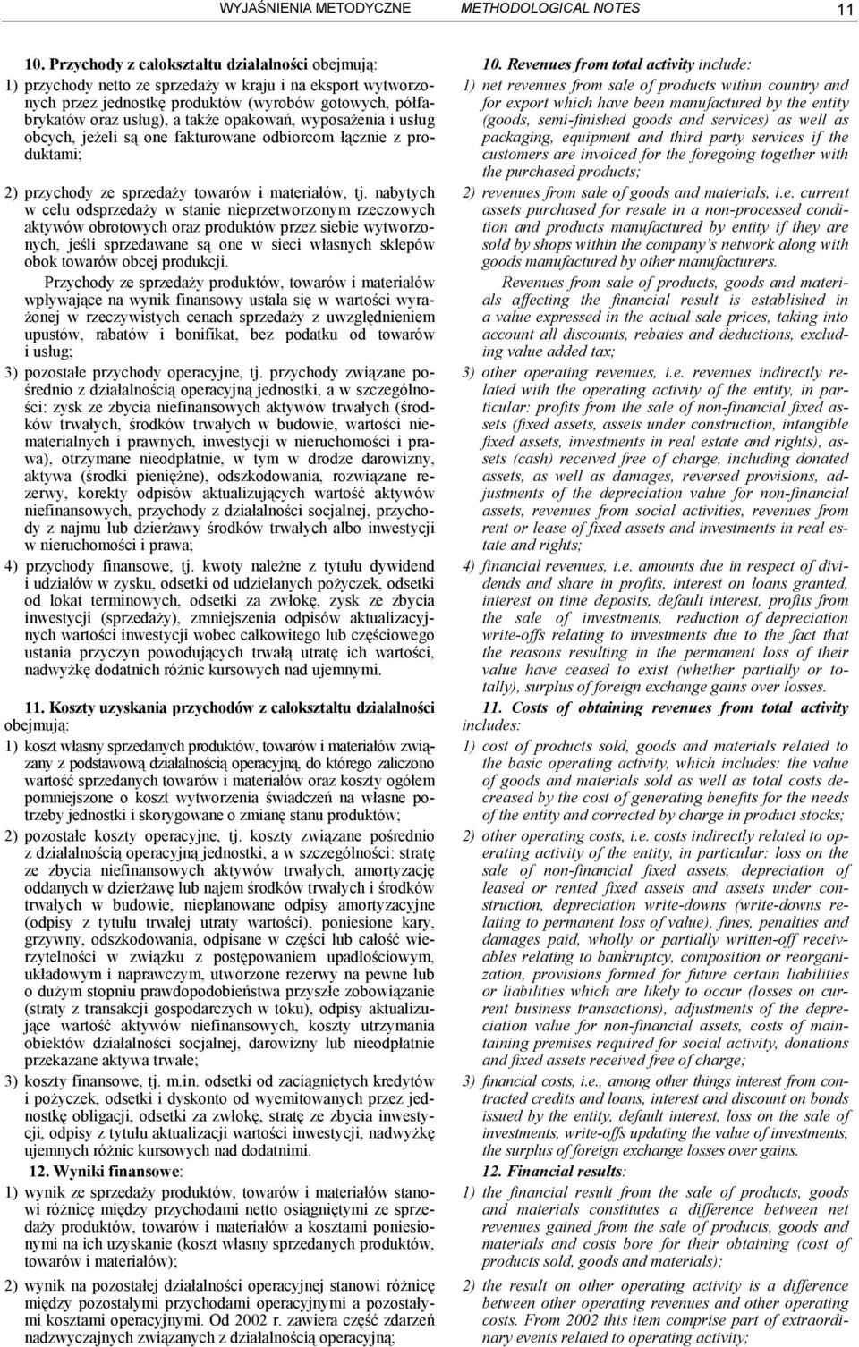 entity 1) net revenues from sale of products within country and brykatów oraz usług), a także opakowań, wyposażenia i usług (goods, semi-finished goods and services) as well as obcych, jeżeli są one