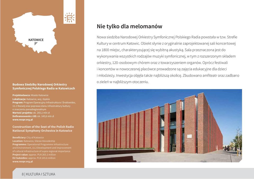 Sala przeznaczona jest do wykonywania wszystkich rodzajów muzyki symfonicznej, w tym z rozszerzonym składem orkiestry, 120-osobowym chórem oraz z towarzyszeniem organów.