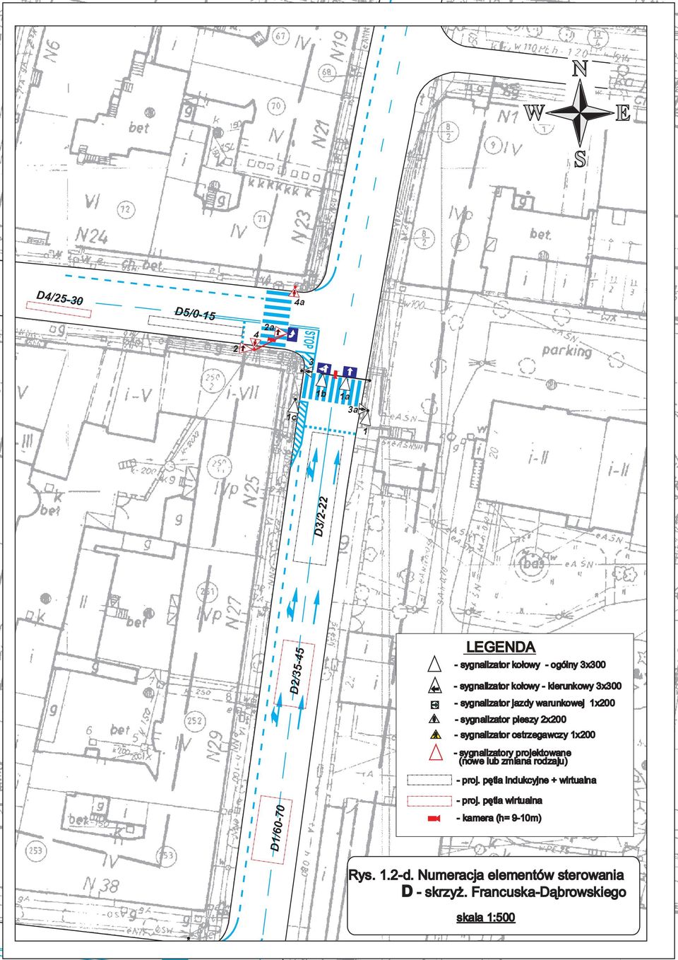 sygnalizatory projektowane (nowe lub zmiana rodzaju) - proj. pêtla indukcyjne + wirtualna D/6-7 - proj.