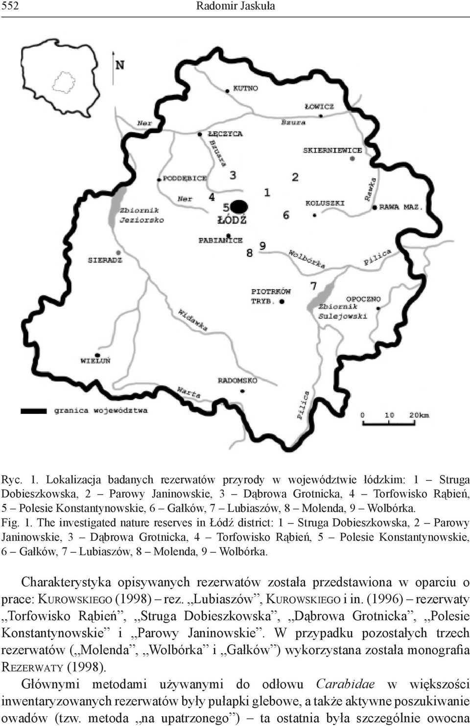 Lubiaszów, 8 Molenda, 9 Wolbórka. Fig. 1.