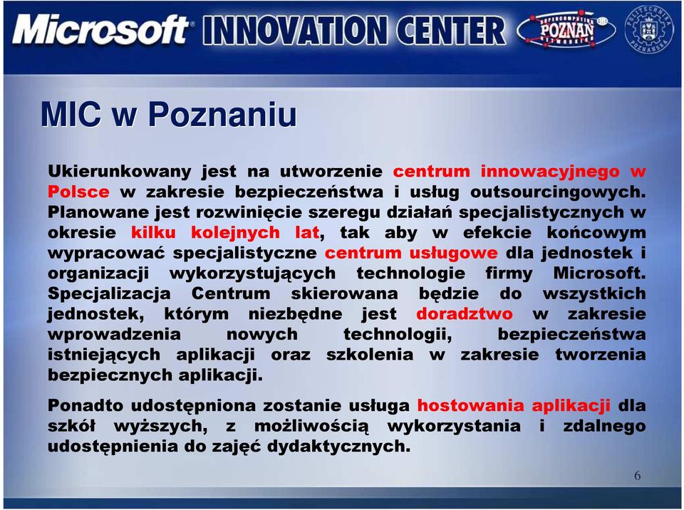 wykorzystujących technologie firmy Microsoft.