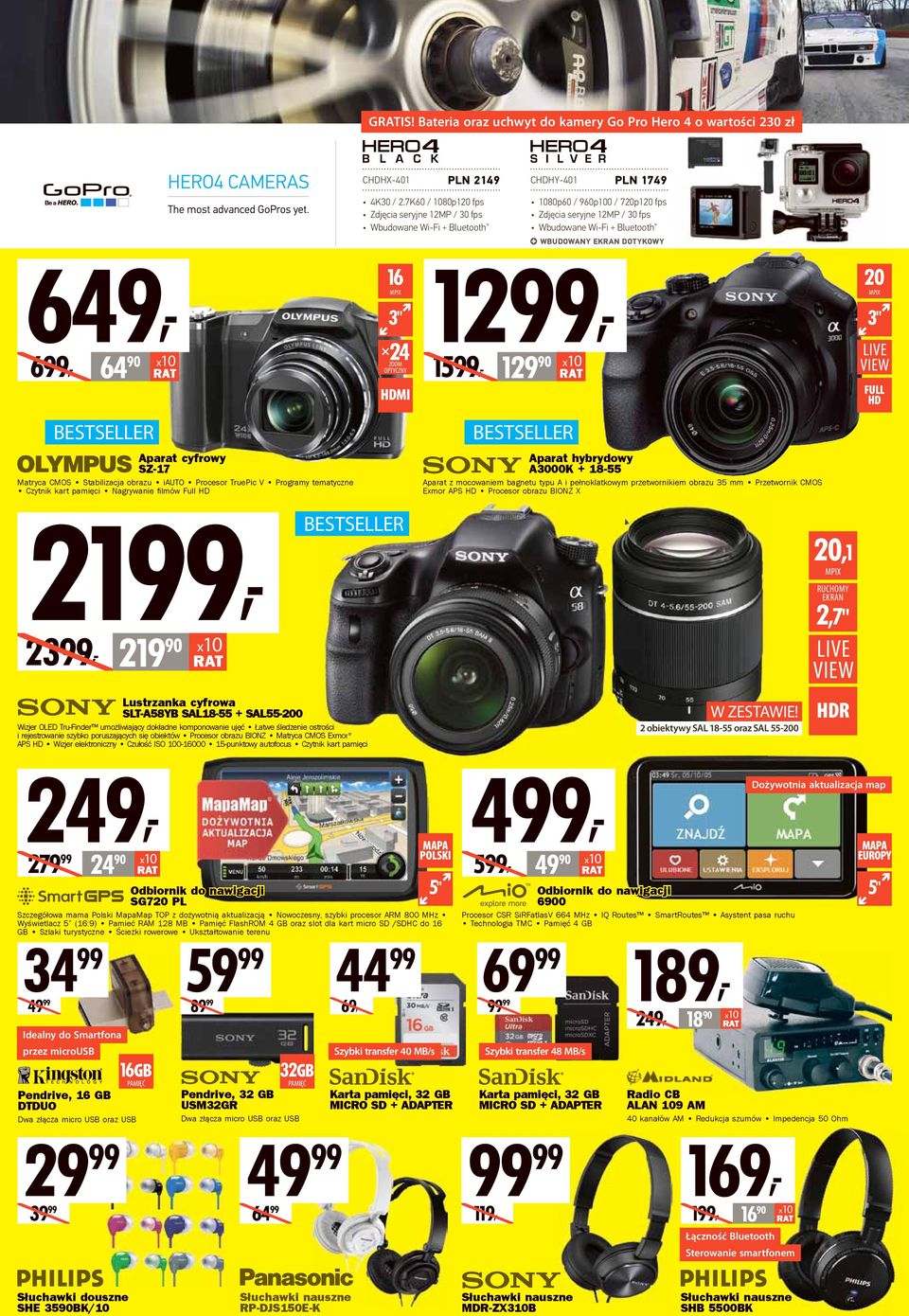 się obiektów Procesor obrazu BIONZ Matryca CMOS Exmor APS HD Wizjer elektroniczny Czułość ISO 100-16000 15-punktowy autofocus Czytnik kart pamięci 249, CHDHX-401 CHDHX-401 PLN 2149 CHDHY-401 PLN 2149