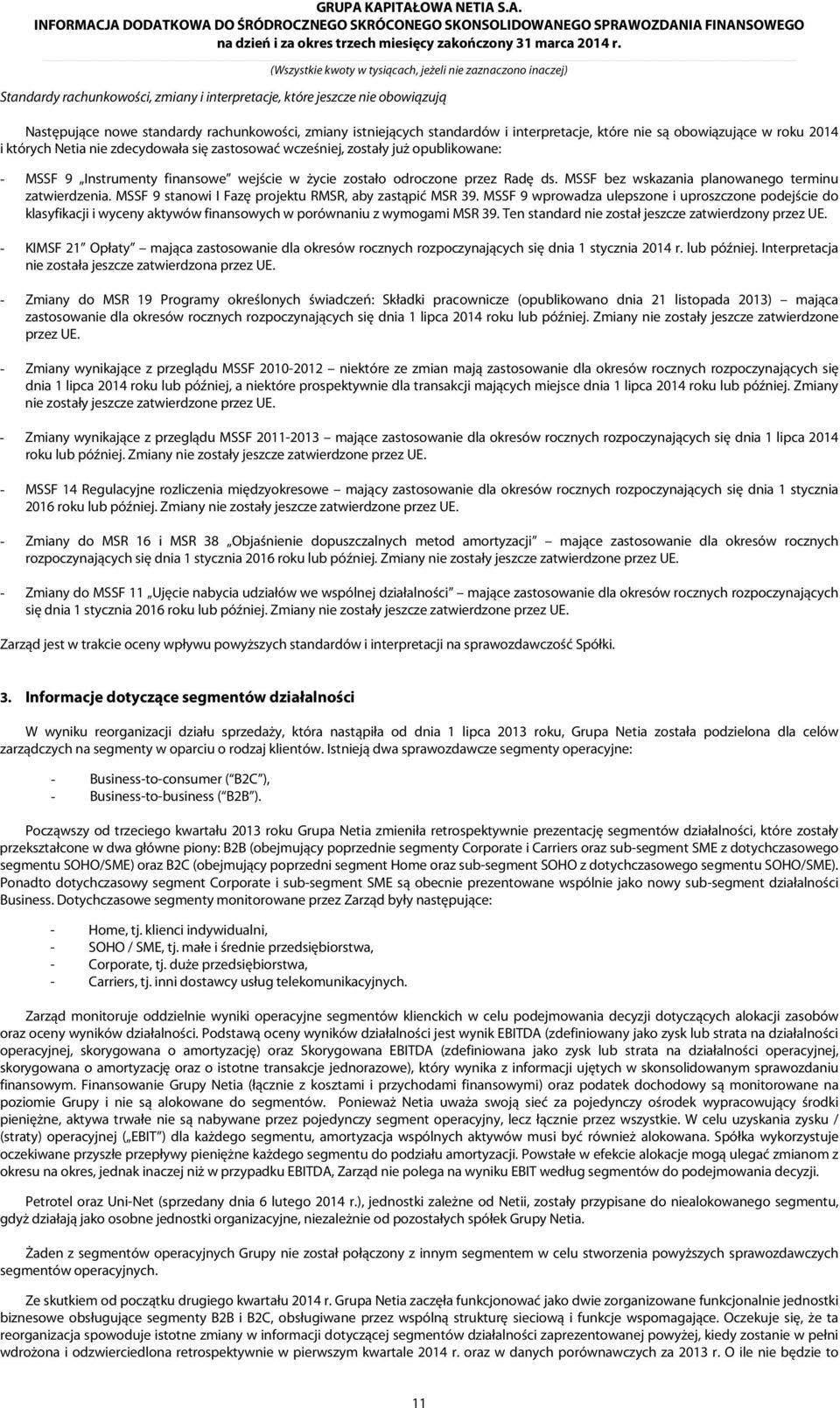 opublikowane: - MSSF 9 Instrumenty finansowe wejście w życie zostało odroczone przez Radę ds. MSSF bez wskazania planowanego terminu zatwierdzenia.
