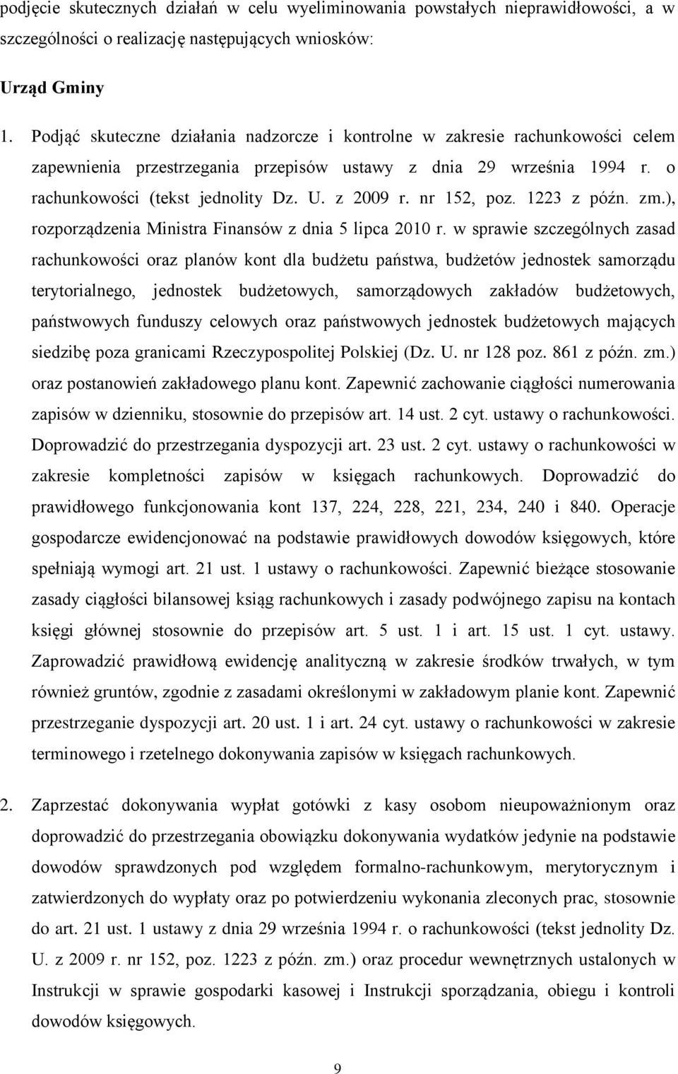 nr 152, poz. 1223 z późn. zm.), rozporządzenia Ministra Finansów z dnia 5 lipca 2010 r.