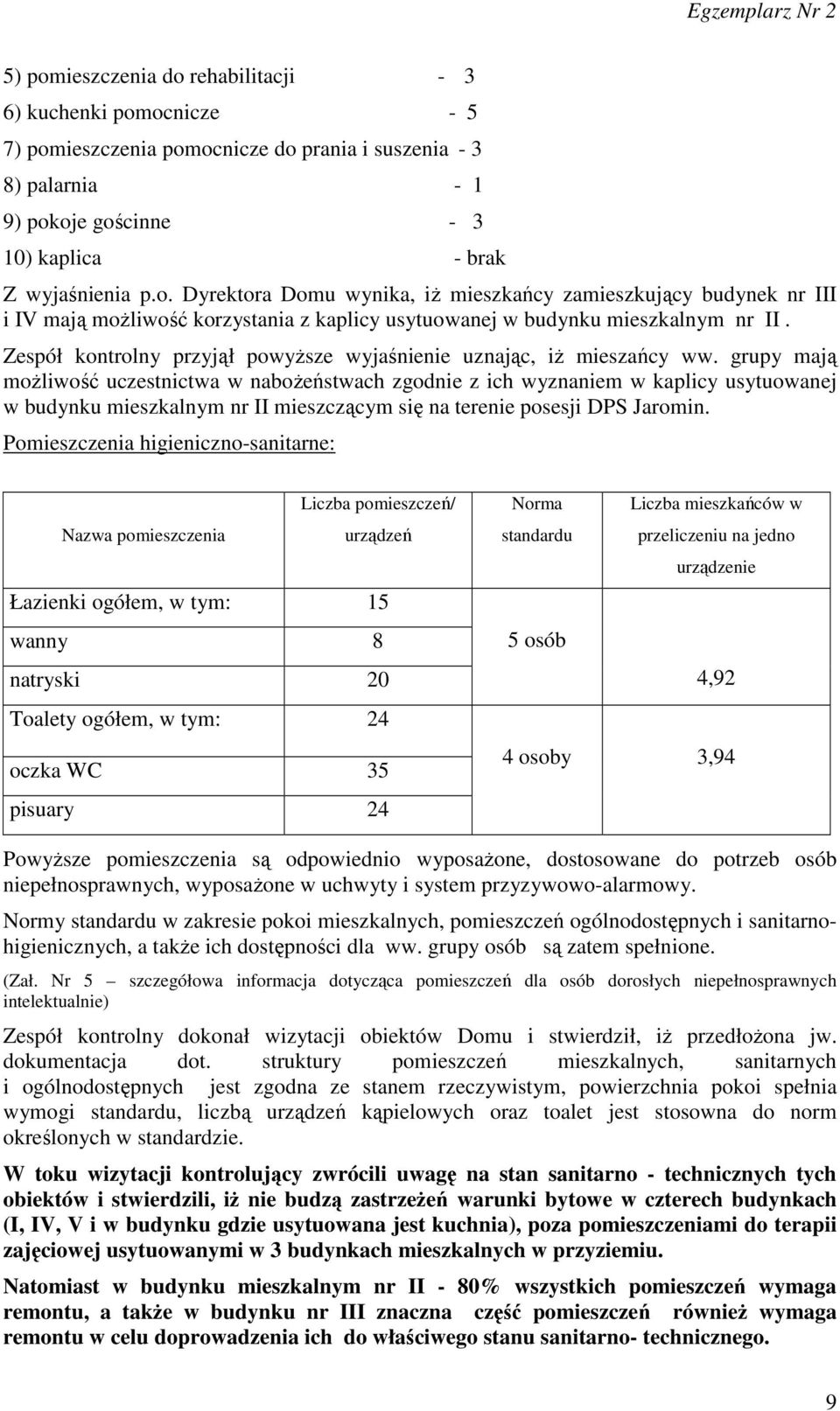 grupy mają możliwość uczestnictwa w nabożeństwach zgodnie z ich wyznaniem w kaplicy usytuowanej w budynku mieszkalnym nr II mieszczącym się na terenie posesji DPS Jaromin.