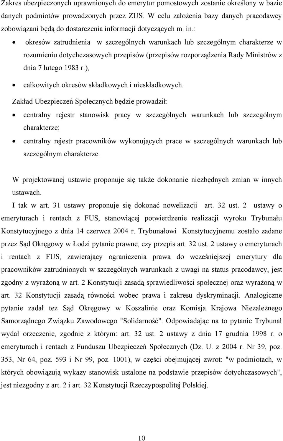 ormacji dotyczących m. in.