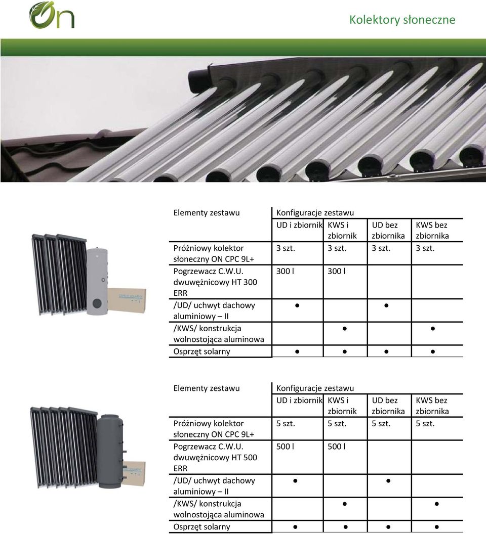KWS i Próżniowy kolektor 5 szt. 5 szt. 5 szt. 5 szt. słoneczny ON CPC 9L+ Pogrzewacz C.