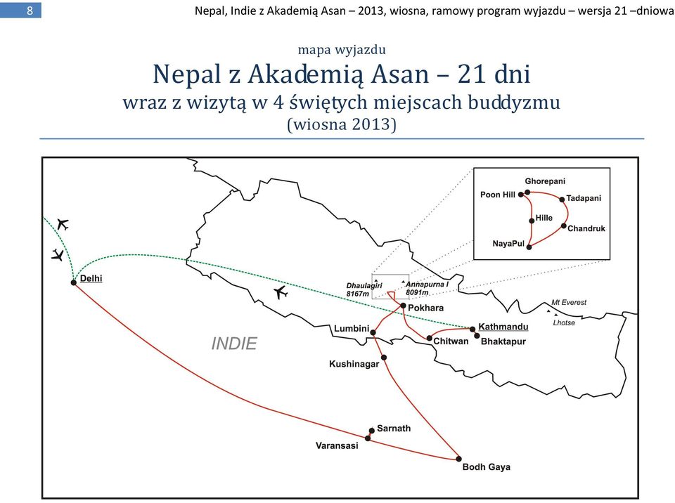 wyjazdu Nepal z Akademią Asan 21 dni wraz z